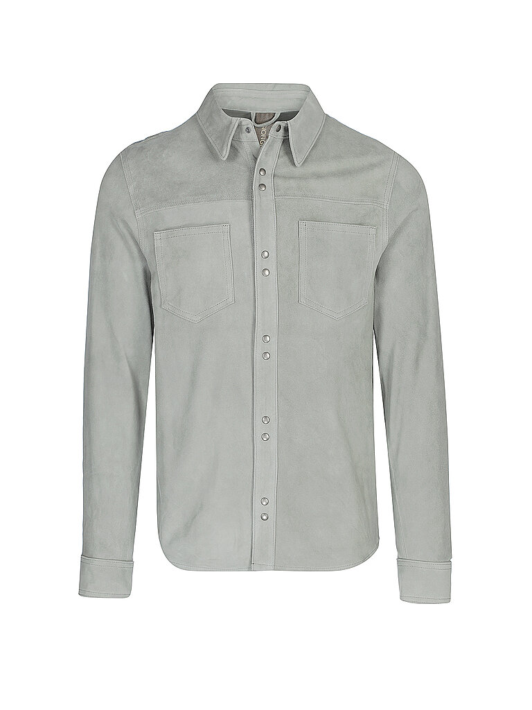 GIORGIO BRATO Leder Overshirt grün | 52